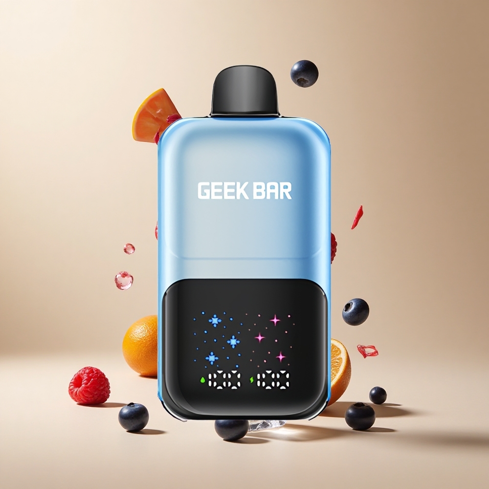 Arándano Frambuesa Hielo GEEK BAR 2GO 50000 Puffs Dual Tanks con 20mL