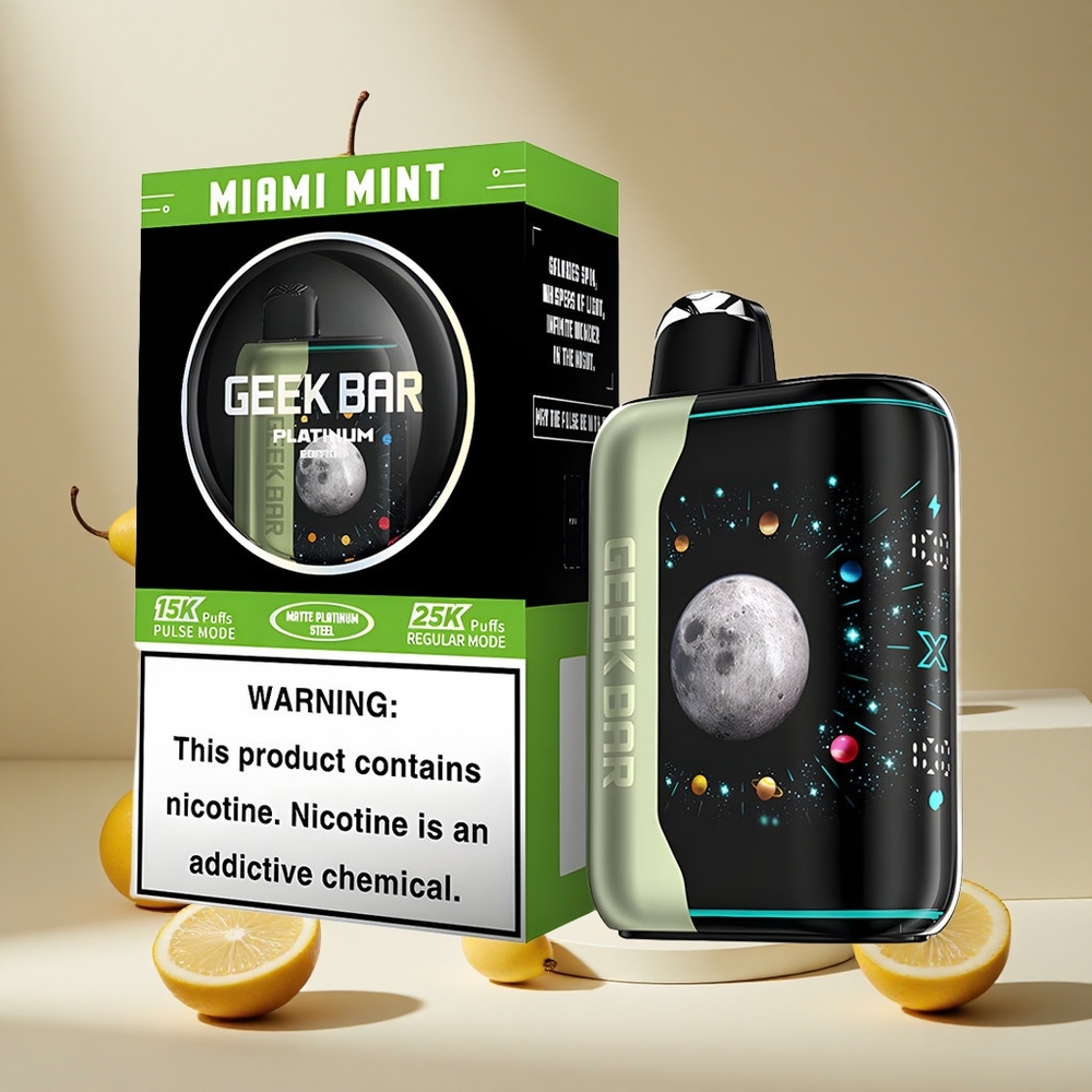 Menta Miami GEEK BAR Platinum Edition 25000 Puffs Pantalla Curva 3D Dinámica