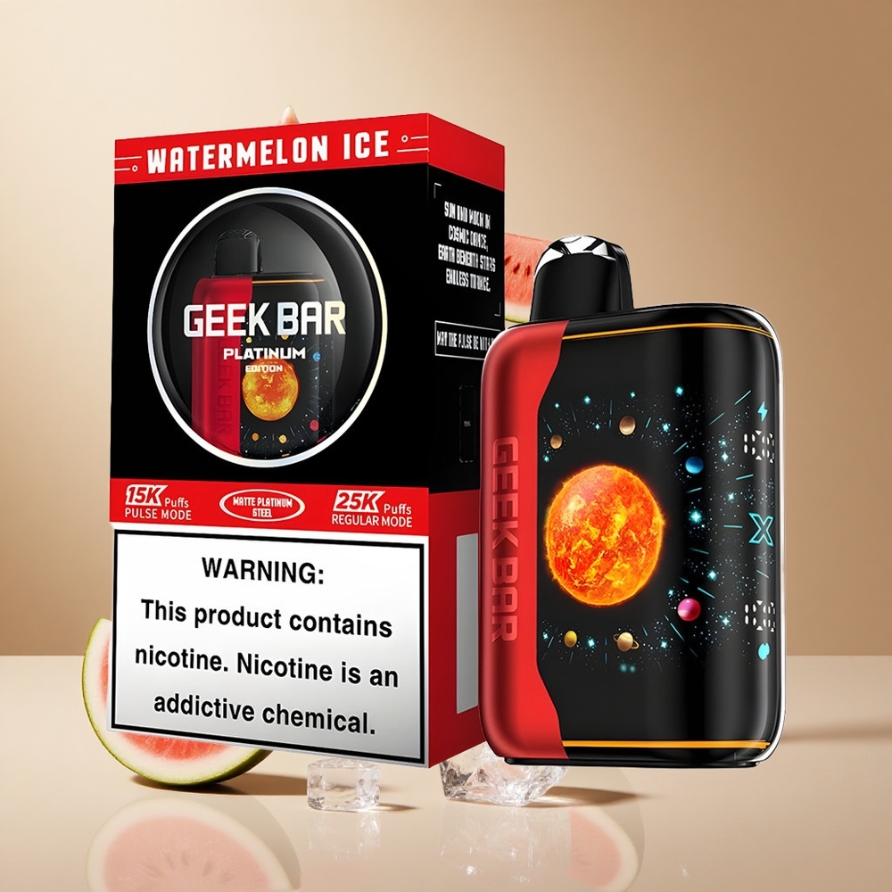 Sandía Helada GEEK BAR Platino 25000 Puffs Pantalla Curva 3D Dinámica