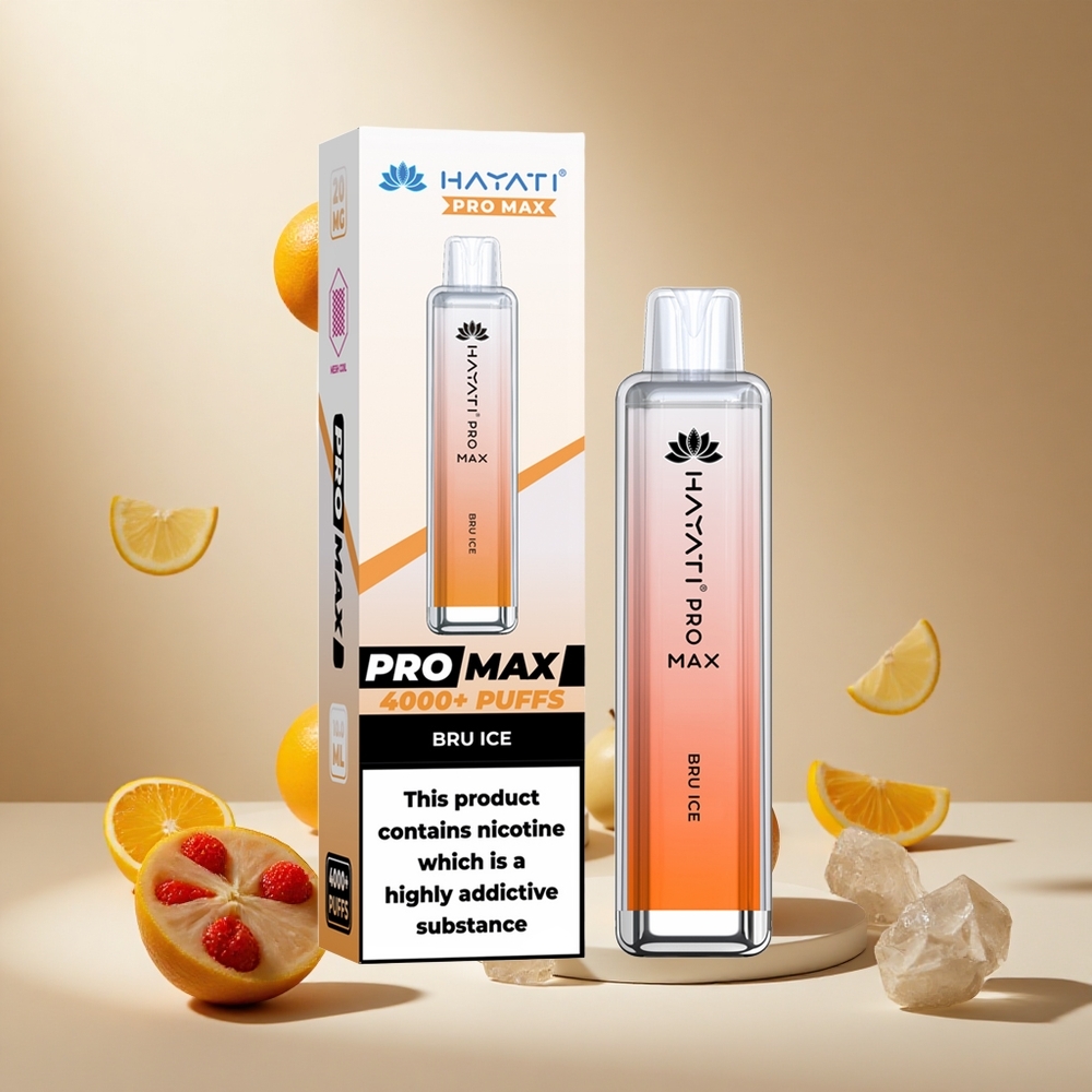 Bru Hielo Hayati Pro Max 4000 Puffs Batería Recargable
