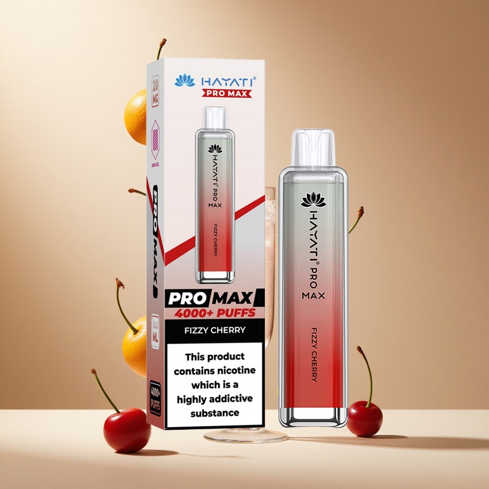 Cereza Efervescente Hayati Pro Max 4000 Puffs Batería Recargable