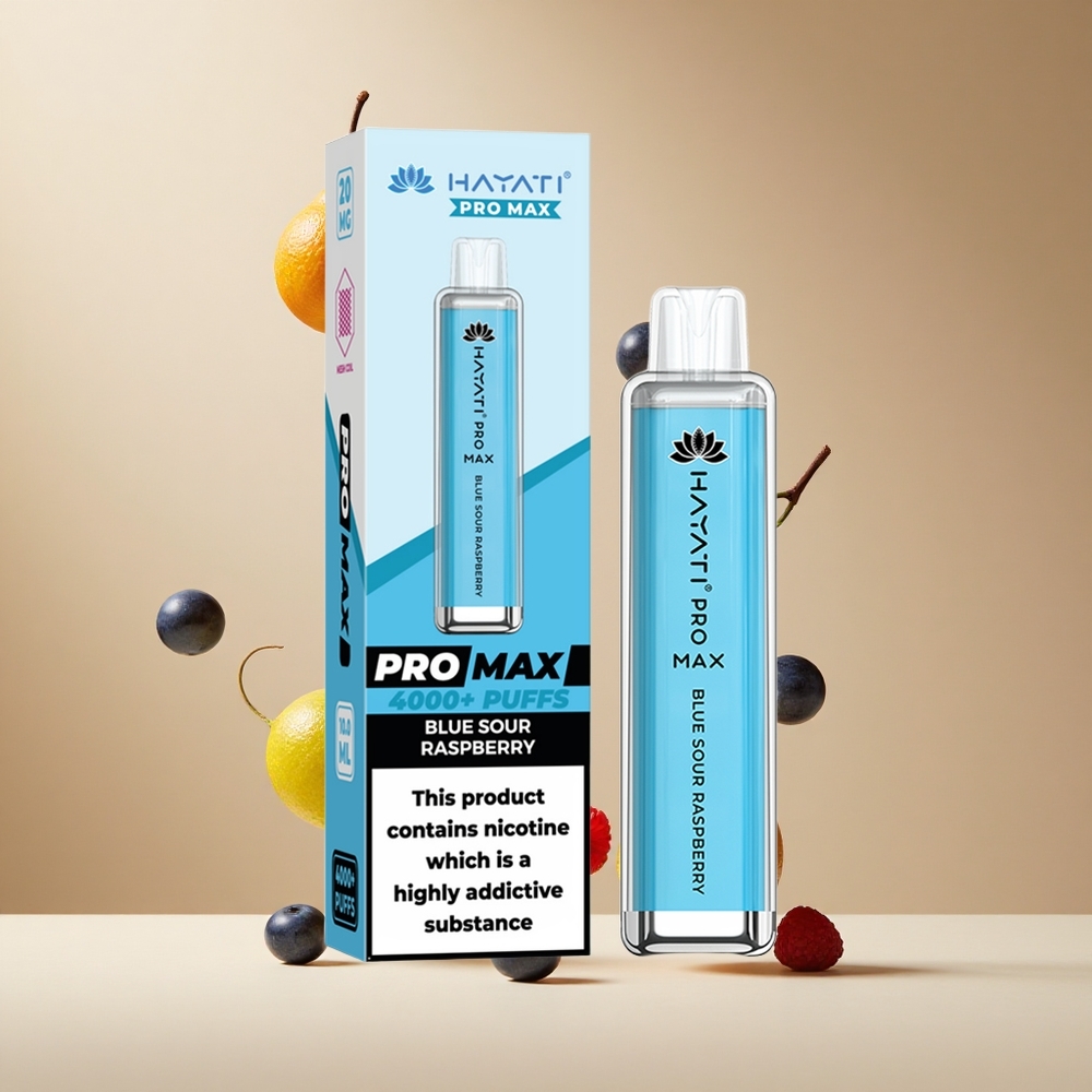 Frambuesa Azul Agria Hayati Pro Max 4000 Puffs Batería Recargable