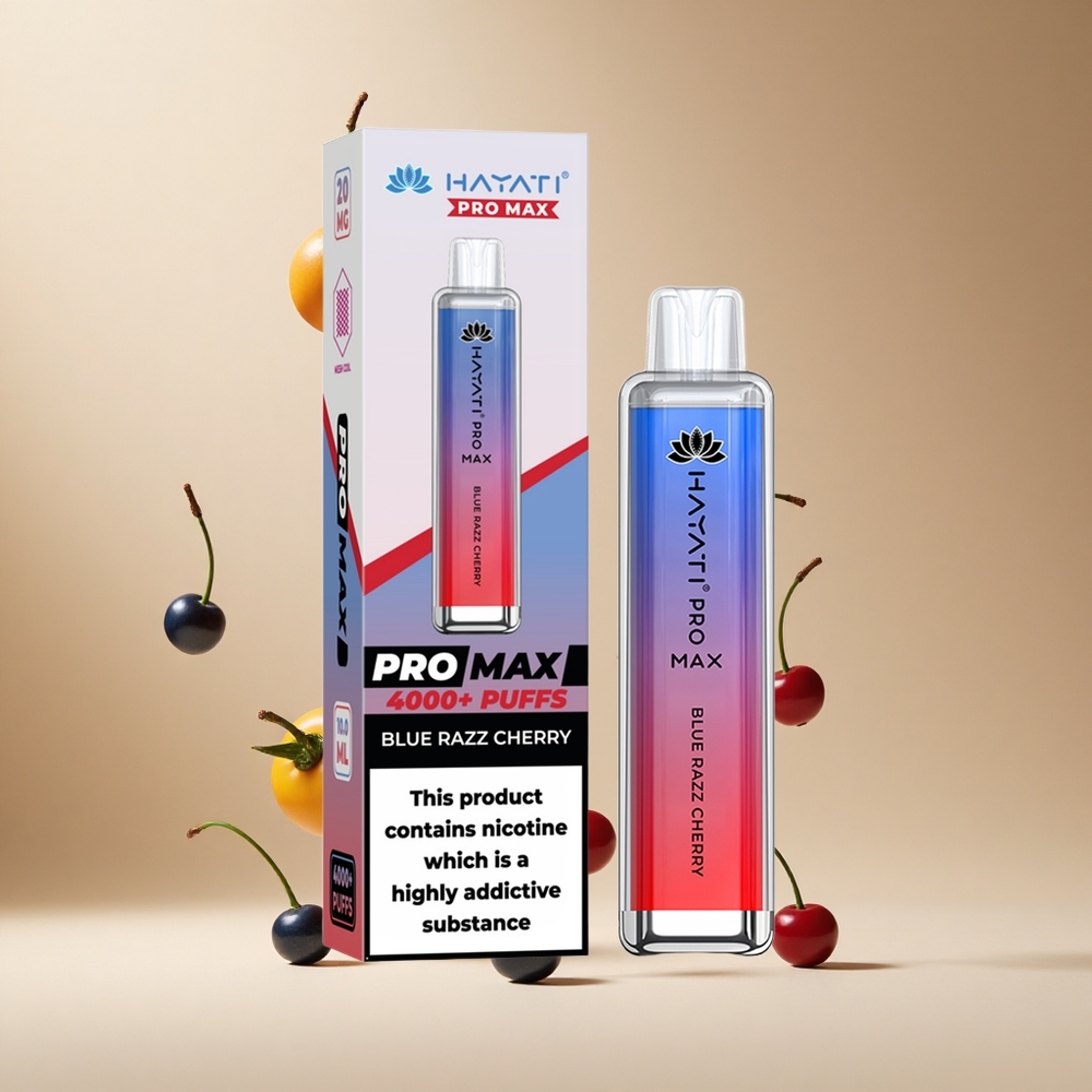 Frambuesa Azul Cereza Hayati Pro Max 4000 Puffs Batería Recargable