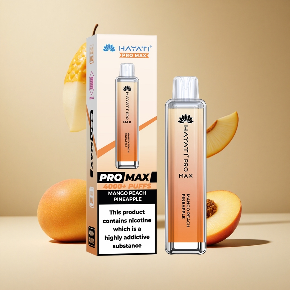 Mango Melocotón Piña Hayati Pro Max 4000 Puffs Batería Recargable