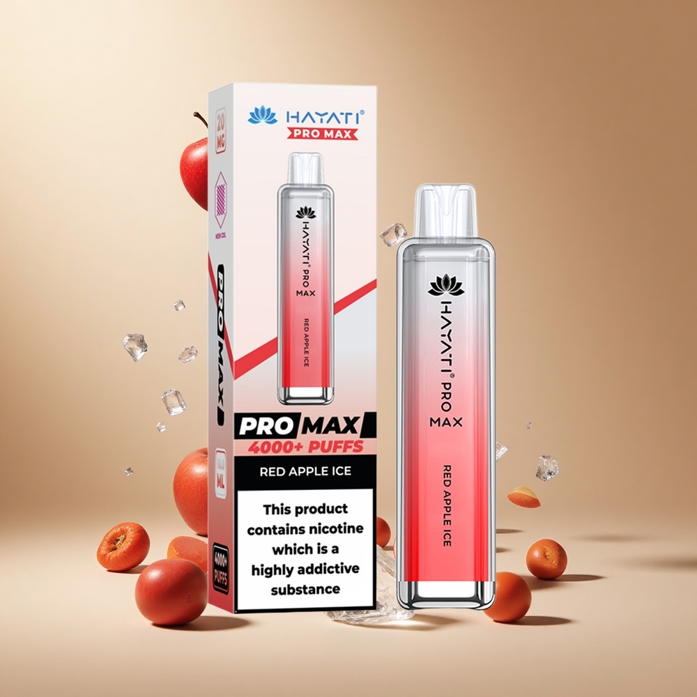 Manzana Roja Hielo Hayati Pro Max 4000 Puffs Vape Desechable con Batería Recargable