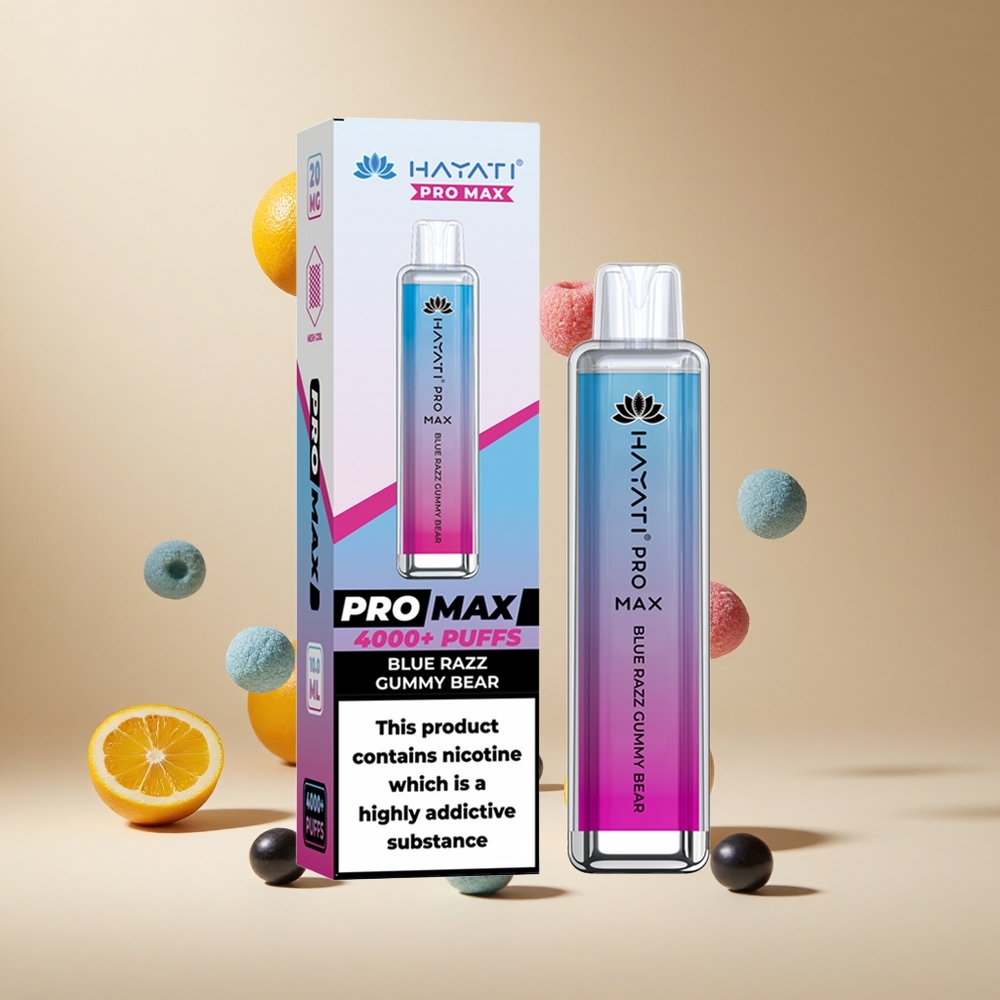 Osito de Gominola Azul Hayati Pro Max 4000 Puffs Vape Desechable con Batería Recargable
