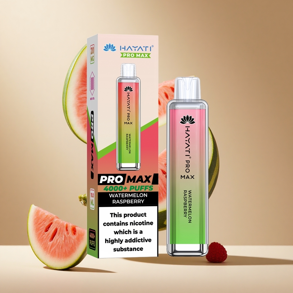 Sandía Frambuesa Hayati Pro Max 4000 Puffs Batería Recargable