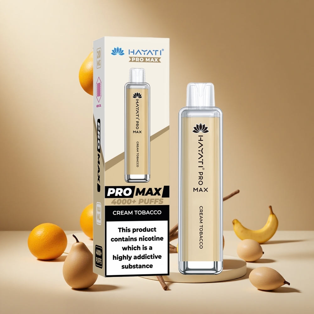 Tabaco Crema Hayati Pro Max 4000 Pufs Vape Desechable con Batería Recargable