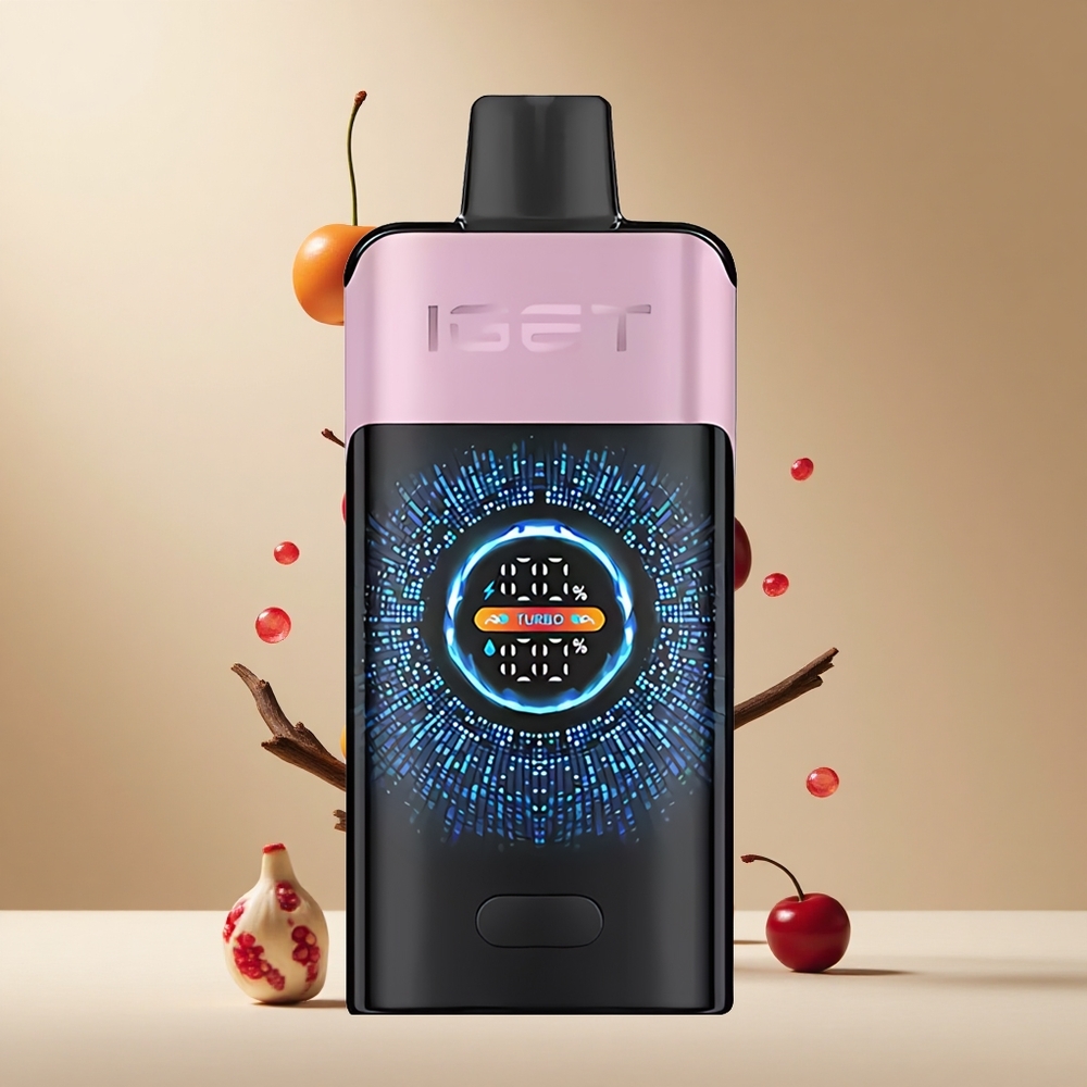 Cereza Granada IGET ONE 12000 Puffs Vape Desechable Pantalla Curva Grande