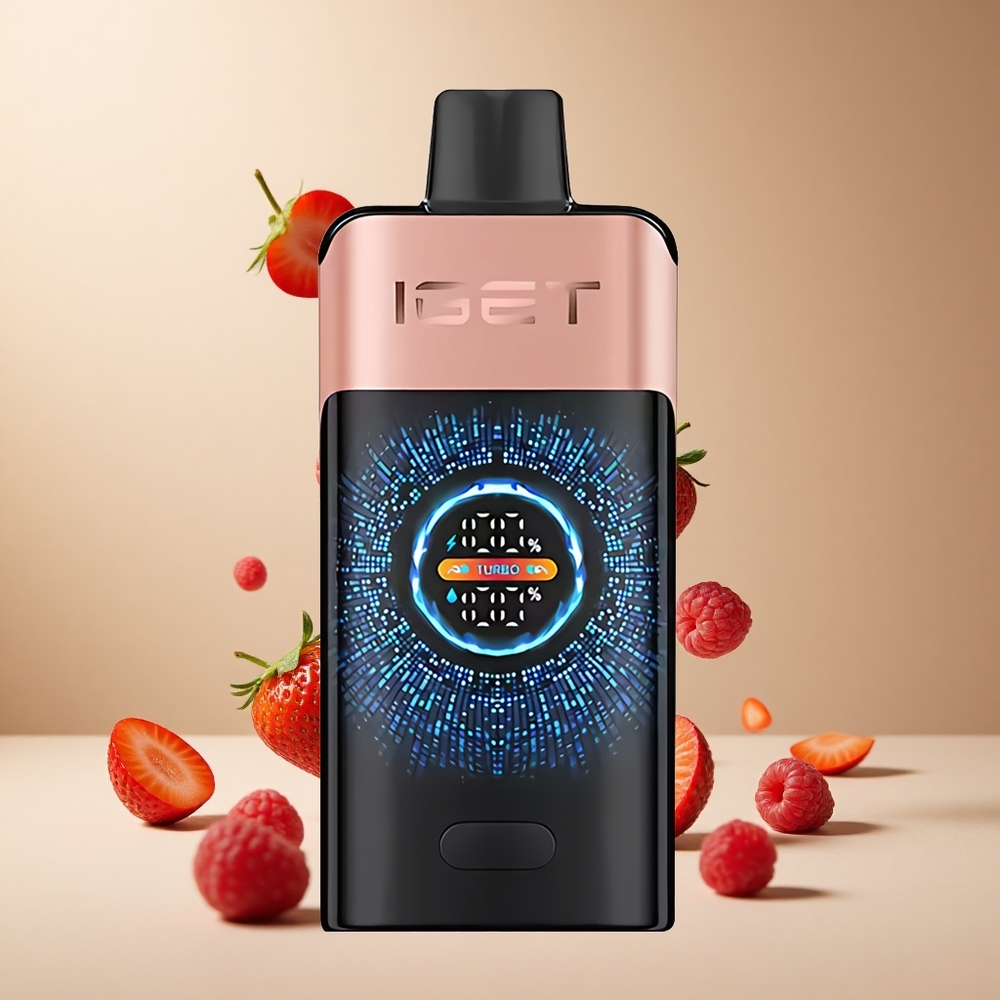 Fresa Frambuesa IGET ONE 12000 Puffs Pantalla Curva Grande a Color