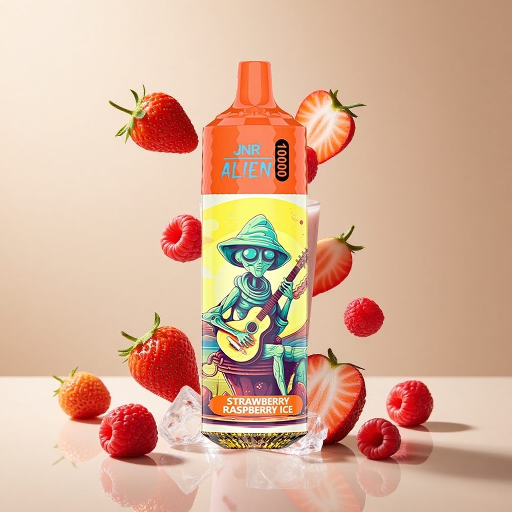 Fresa Frambuesa Hielo JNR Alien 10000 Puffs Tipo-C Carga Rápida