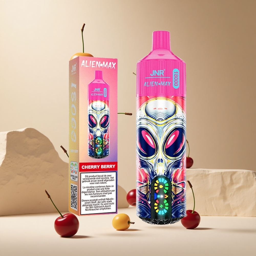Cereza y Baya JNR Alien Max 18000 Puffs con Pantalla LED Inteligente