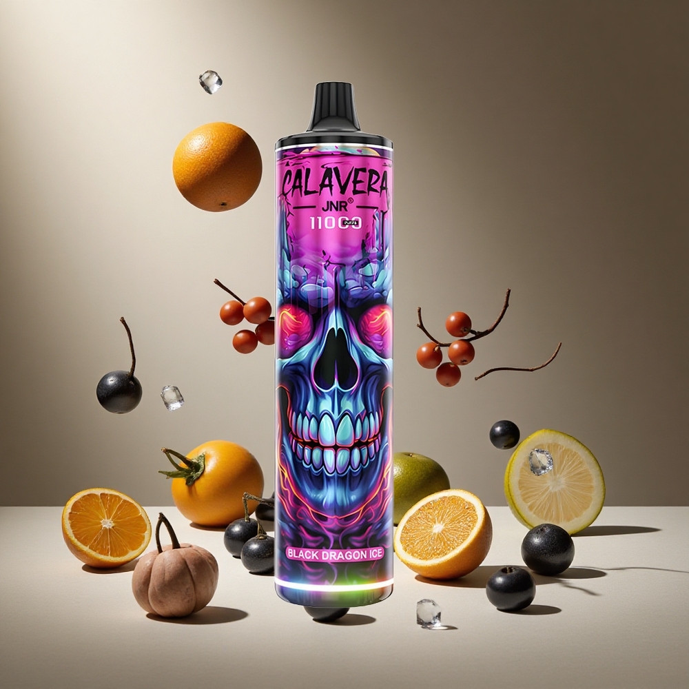 Hielo de Dragón Negro JNR Calavera 11000 Puffs 21ml Capacidad de E-Líquido