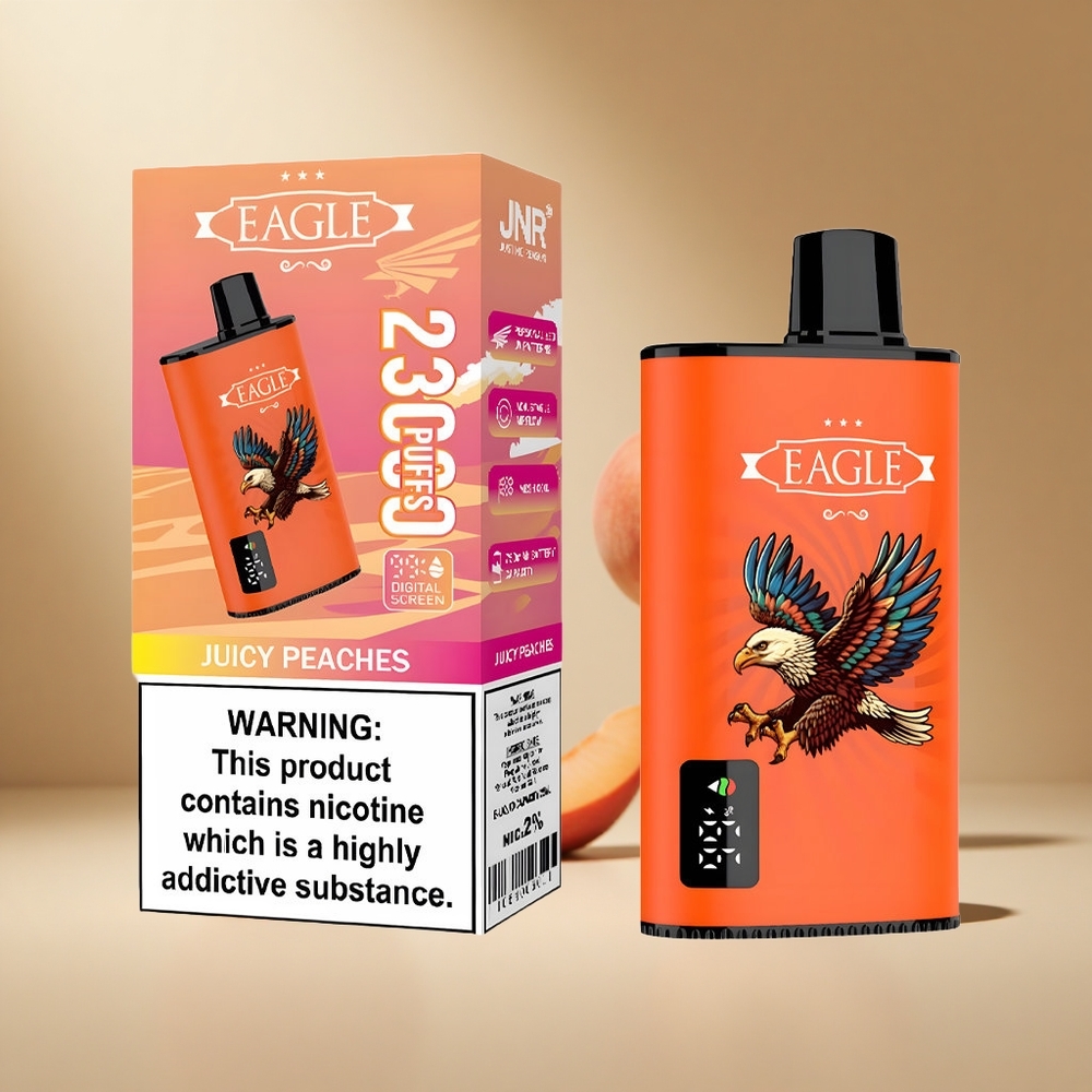 Melocotones Jugosos JNR EAGLE Smart 23000 Puffs con Pantalla Digital