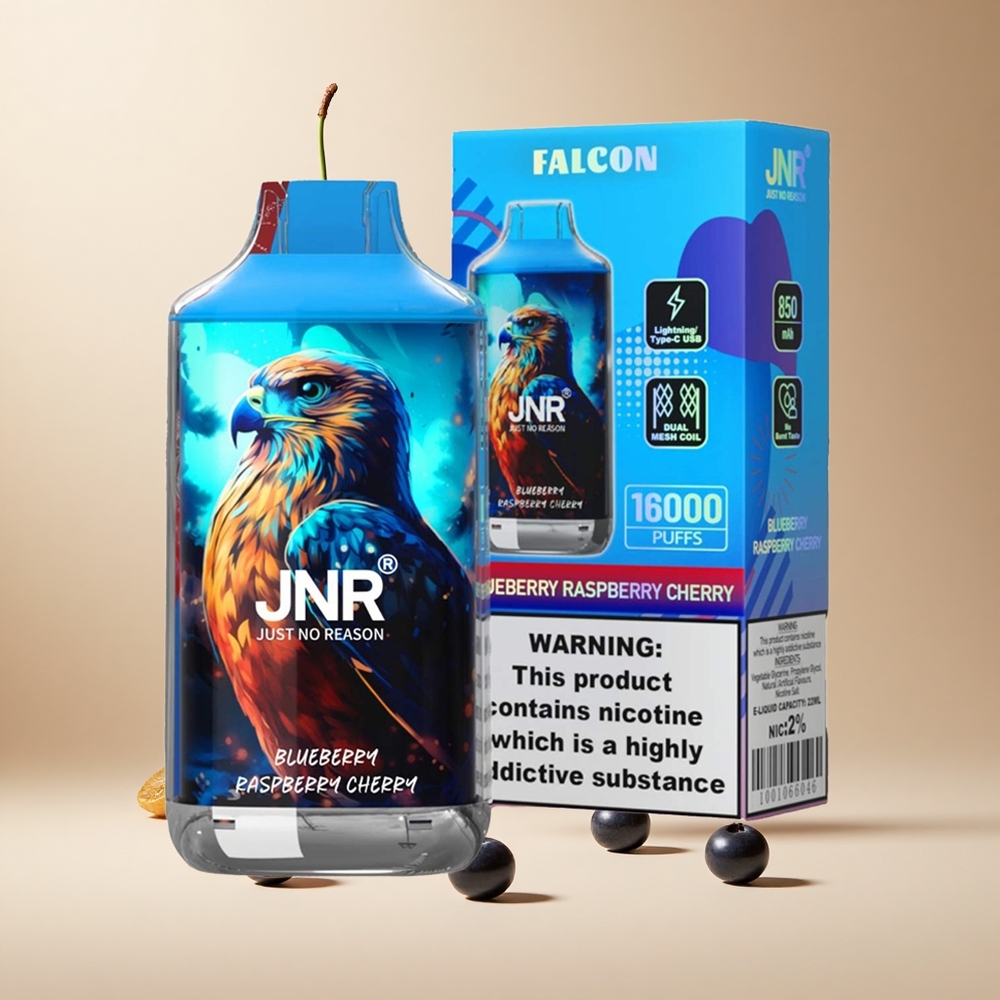 Arándano Frambuesa Cereza JNR Falcon 16000 Puffs Pantalla LED Inteligente