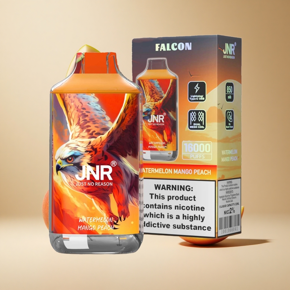 Sandía Mango Melocotón JNR Falcon 16000 Puffs Doble Malla