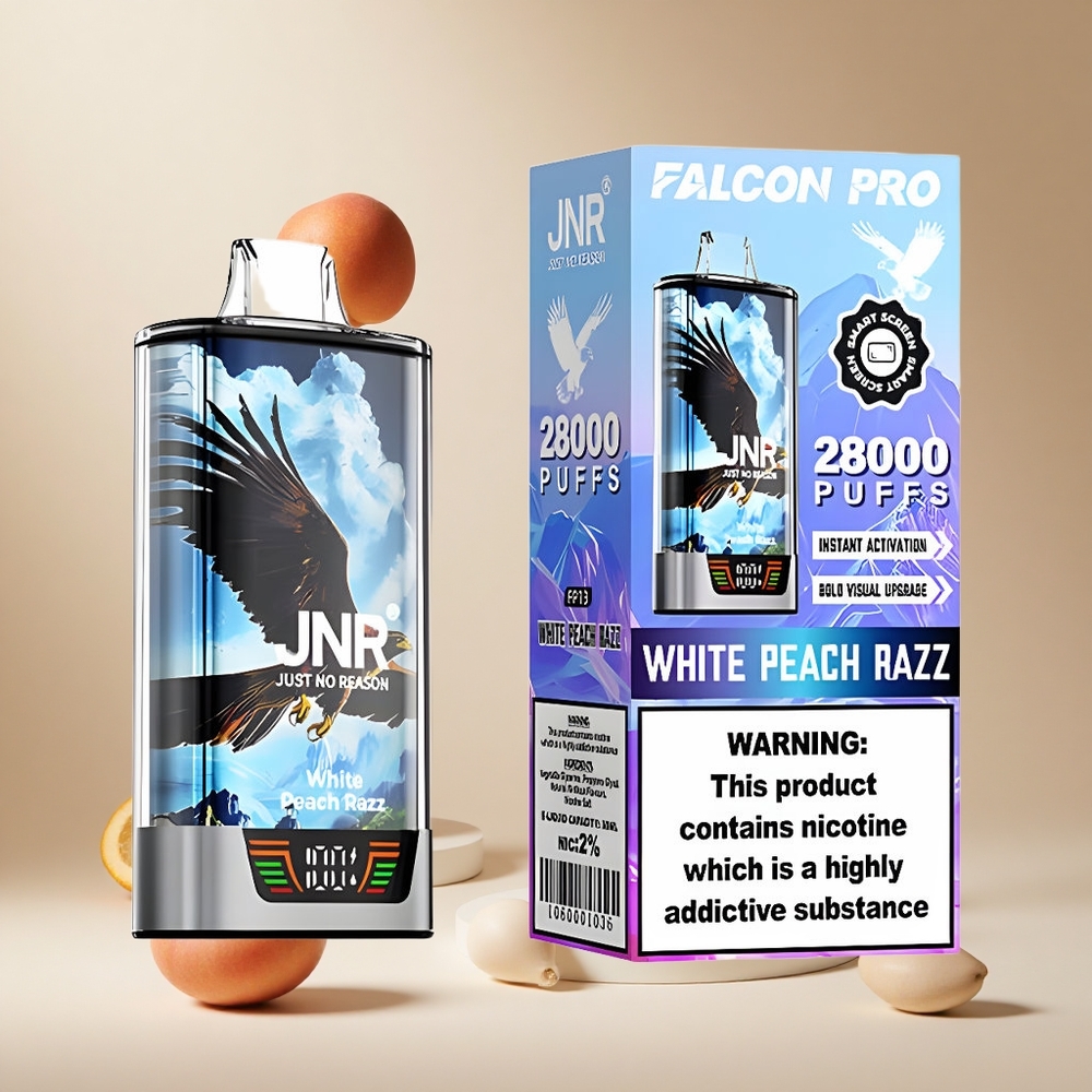 Durazno Blanco Frambuesa JNR Falcon Pro 28000 28000 Puffs