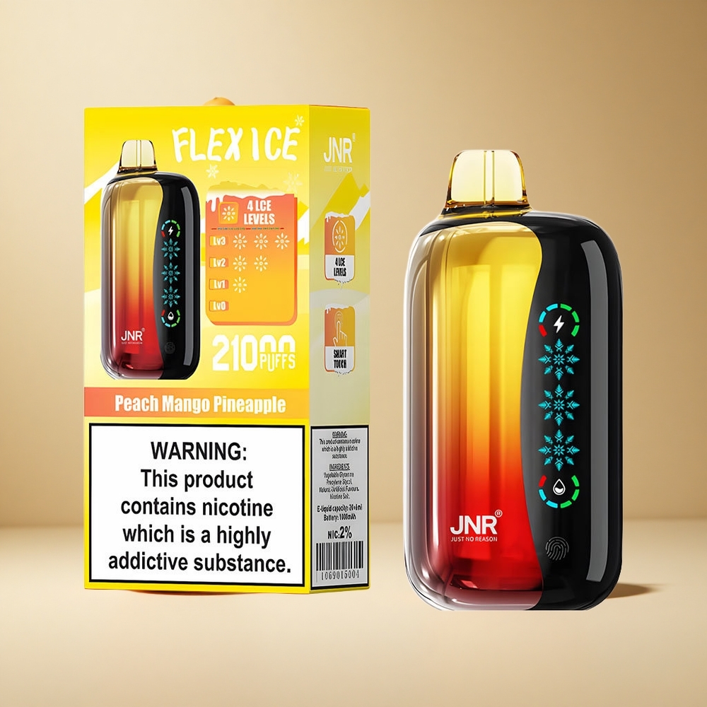 Durazno Mango Piña JNR Flex Ice 21000 Puffs Pantalla Táctil