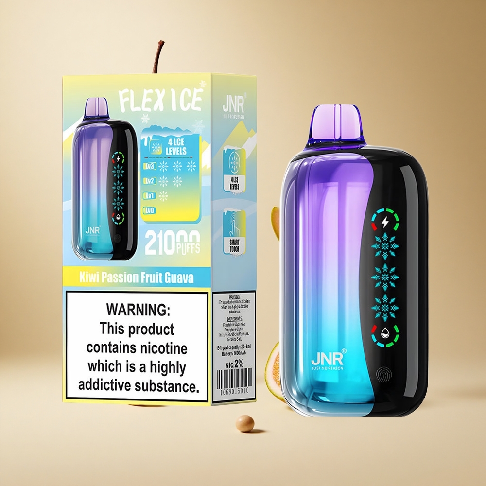 Kiwi Maracuyá Guayaba JNR Flex Ice 21000 Puffs Pantalla Táctil