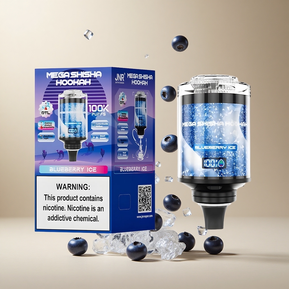 Arándano Azul Hielo JNR Mega Shisha Hookah 100K Compatibilidad con Escritorio