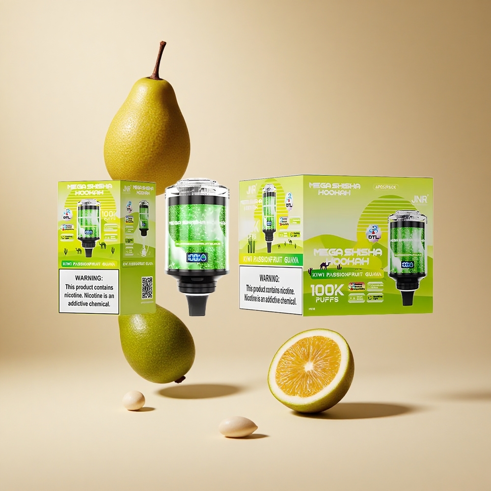 Kiwi Maracuyá Guayaba JNR Mega Shisha Hookah 100K Compatibilidad con Escritorio