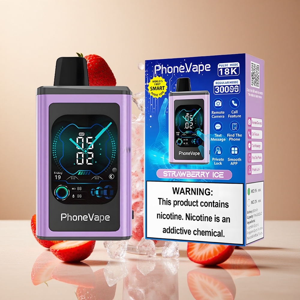 Fresa Helada JNR PhoneVape 30000 Puffs Pantalla Completa