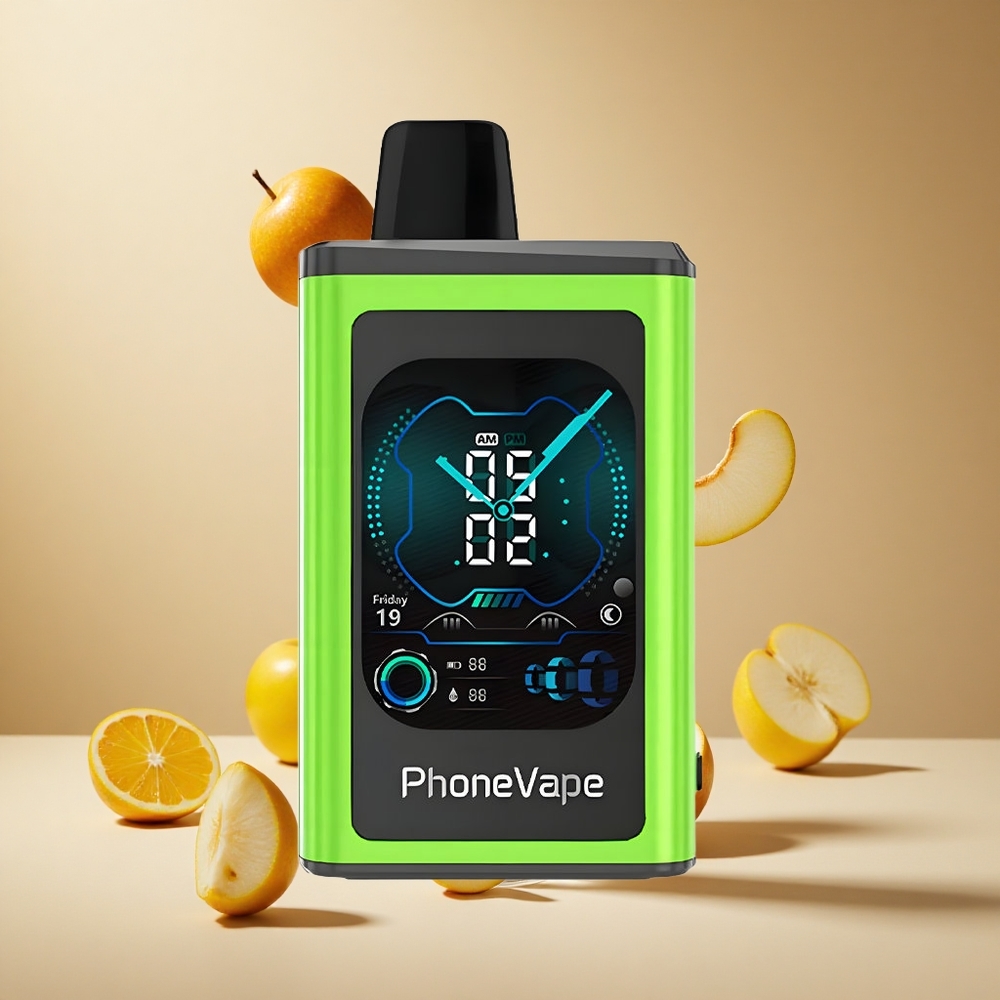 Manzana Ácida Helada JNR PhoneVape 30000 Puffs Pantalla Completa