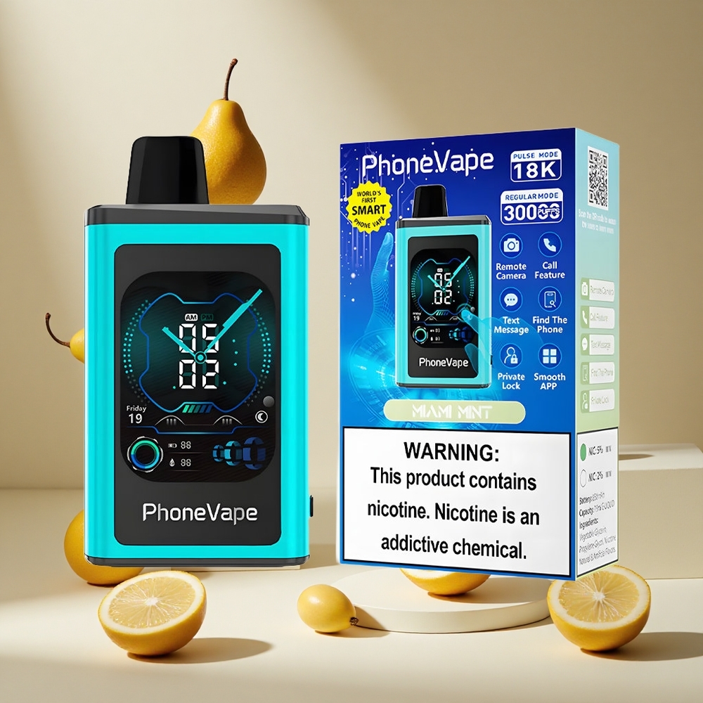 Menta de Miami JNR PhoneVape 30000 Puffs Pantalla Completa