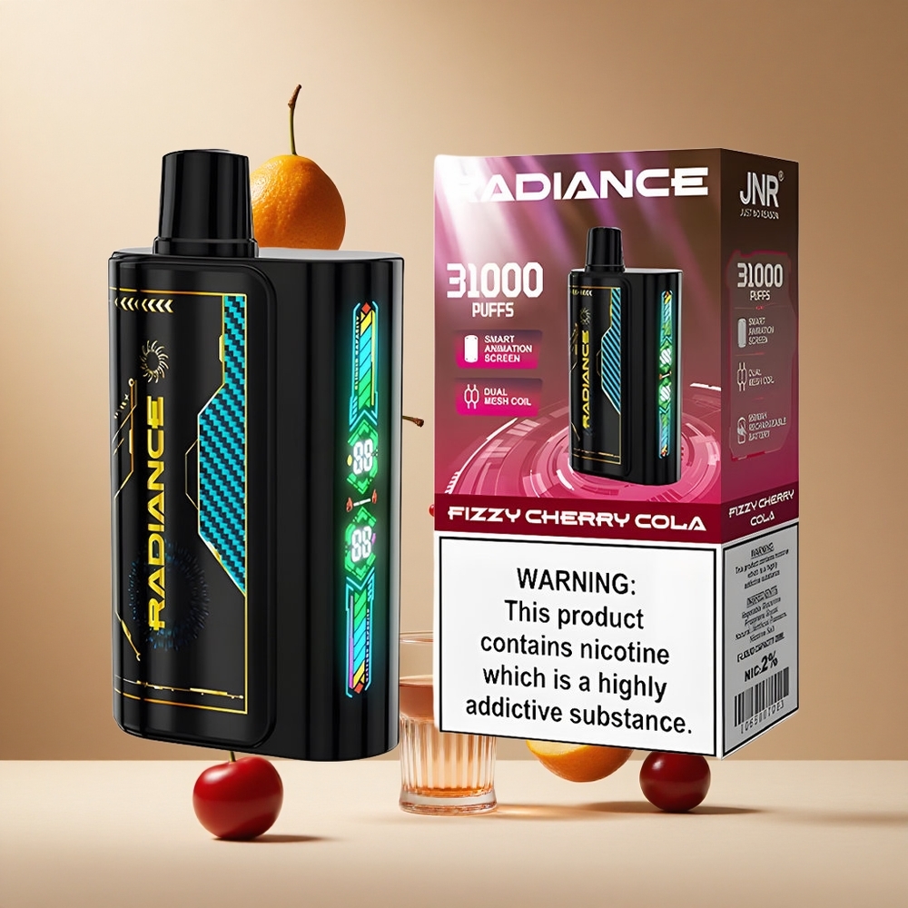 Cereza Cola Fizzy JNR Radiance 31000 Puffs Pantalla Inteligente Animada