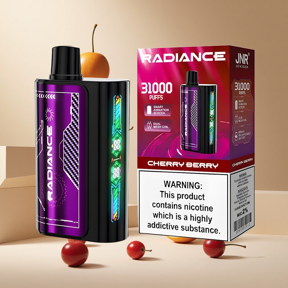 Cereza y Baya JNR Radiance 31000 Puffs Pantalla Inteligente Animada