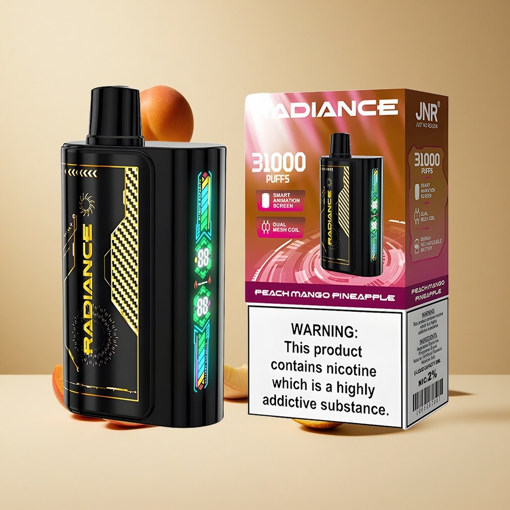 Durazno Mango Piña JNR Radiance 31000 Puffs Pantalla Inteligente Animada