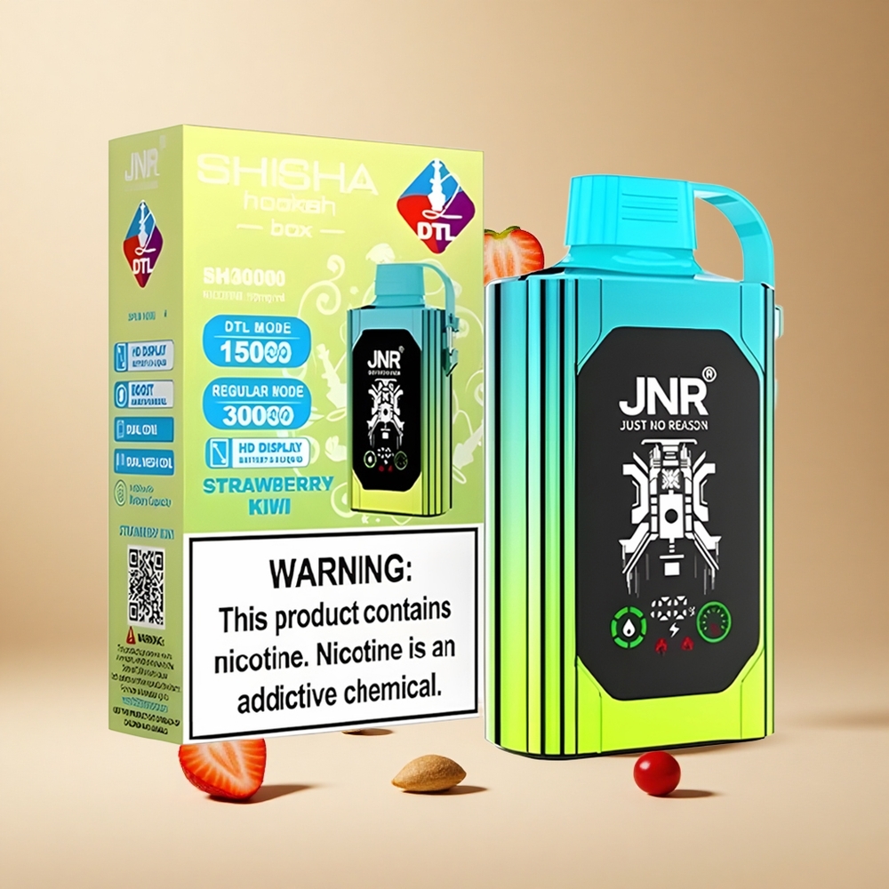 Fresa Kiwi JNR Shisha Hookah Box 20500 Puffs Pantalla HD