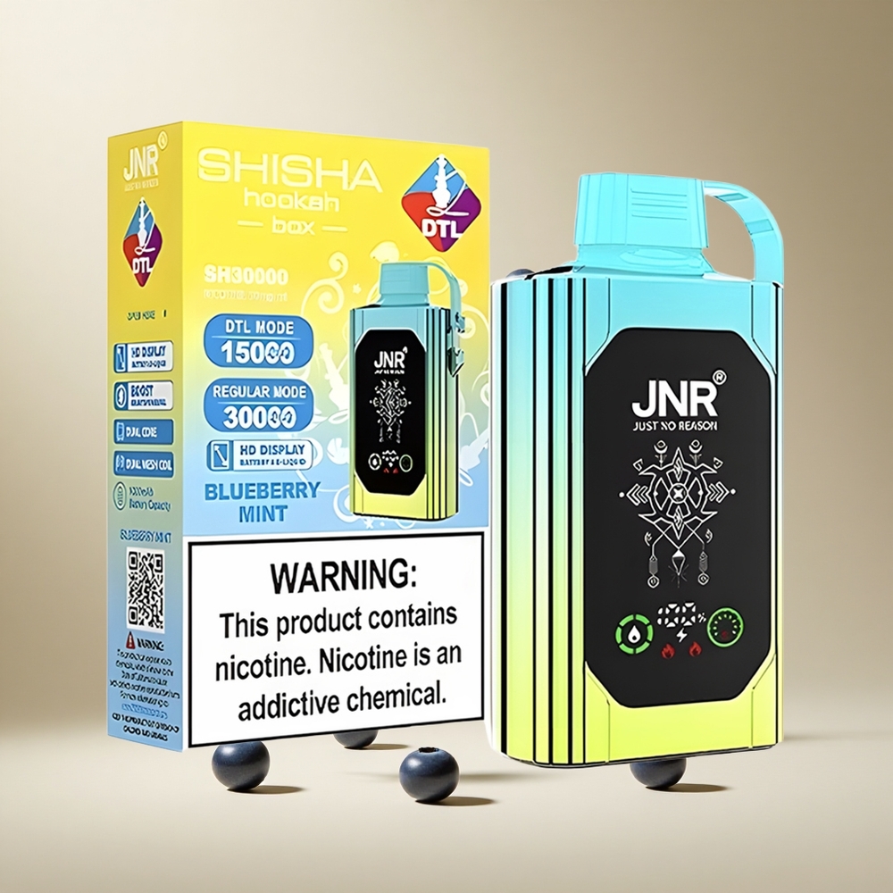 Menta Arándano JNR Shisha Hookah Box 20500 Puffs con Pantalla HD