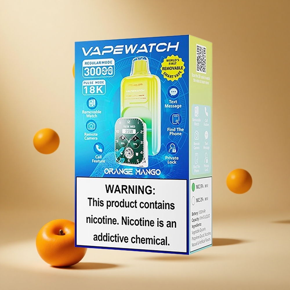Naranja Mango JNR Vape Watch 30000 Puffs con Doble Malla