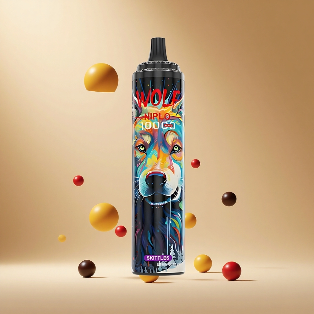 Combinación de Sabores Skittles JNR Wolf Niplo 10000 Puffs con Bobina Mesh 1.0 Ohm