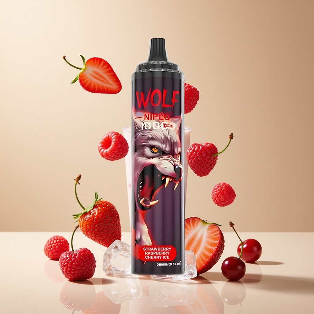 Fresa Frambuesa Cereza Hielo JNR Wolf Niplo 10000 Puffs 20ml