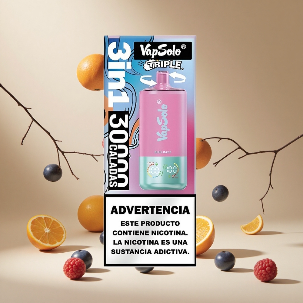 Frambuesa Azul VapSolo Triple 30000 Puffs 40ml
