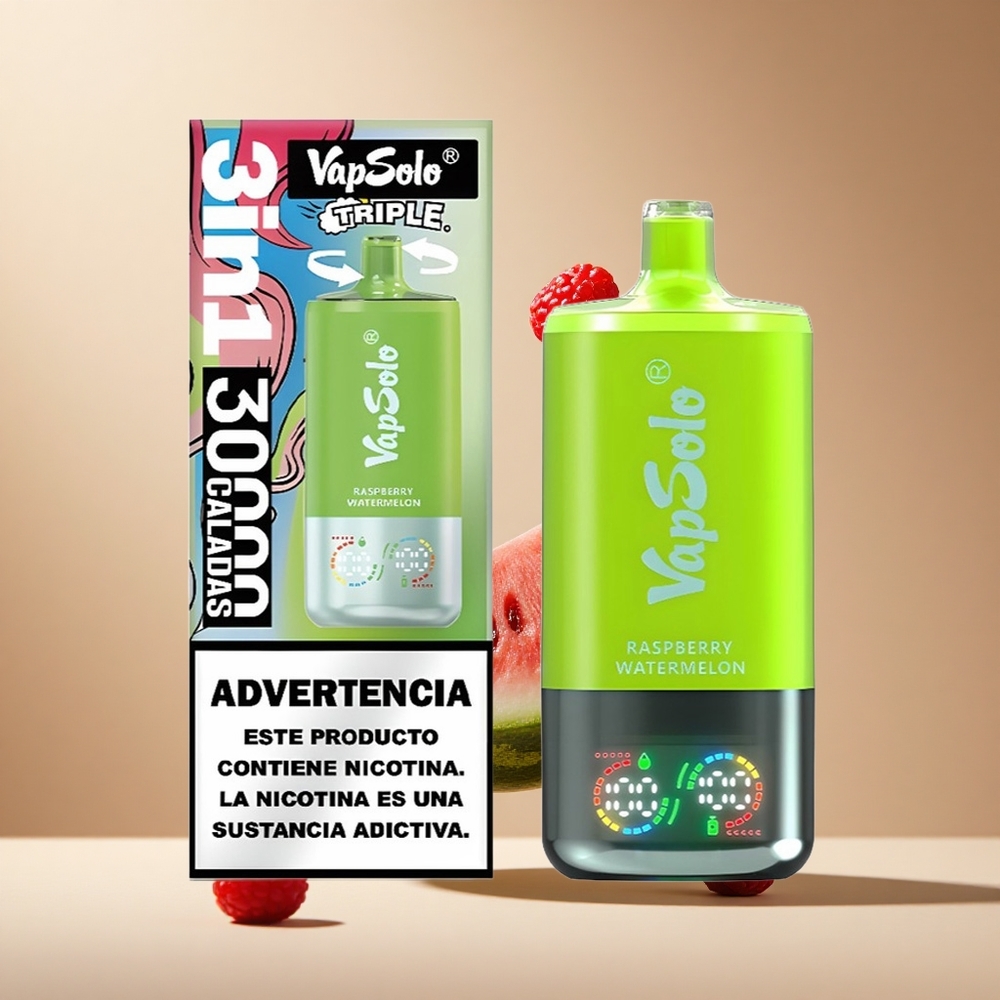Frambuesa Sandía VapSolo Triple 30000 Puffs 40ml