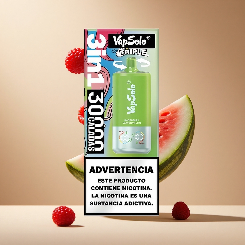 Frambuesa Sandía VapSolo Triple 30000 Puffs 40ml
