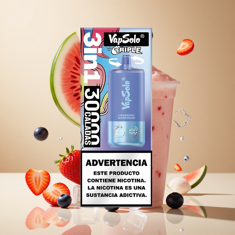Fresa Sandía & Arándano Azul Hielo VapSolo Triple 30000 Puffs 40ml