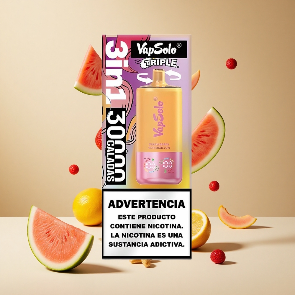 Fresa Sandía & Limón Melocotón VapSolo Triple 30000 Puffs 40ml