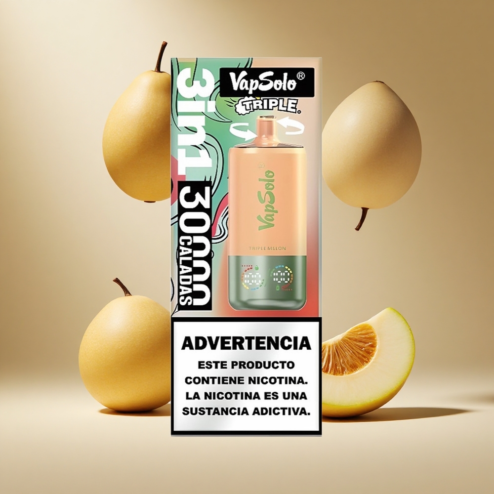 Triple Melón VapSolo Triple 30000 Puffs 3 Tanques