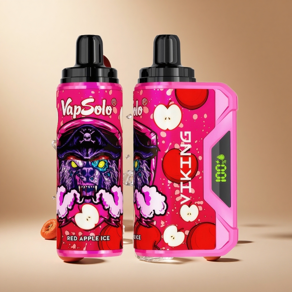 Manzana Roja Helada VapSolo VIKING 12000 Puffs con Pantalla LED