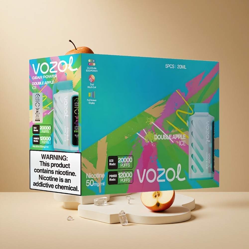Doble Manzana Hielo VOZOL Gear Power 20000 Puffs Pantalla Completa