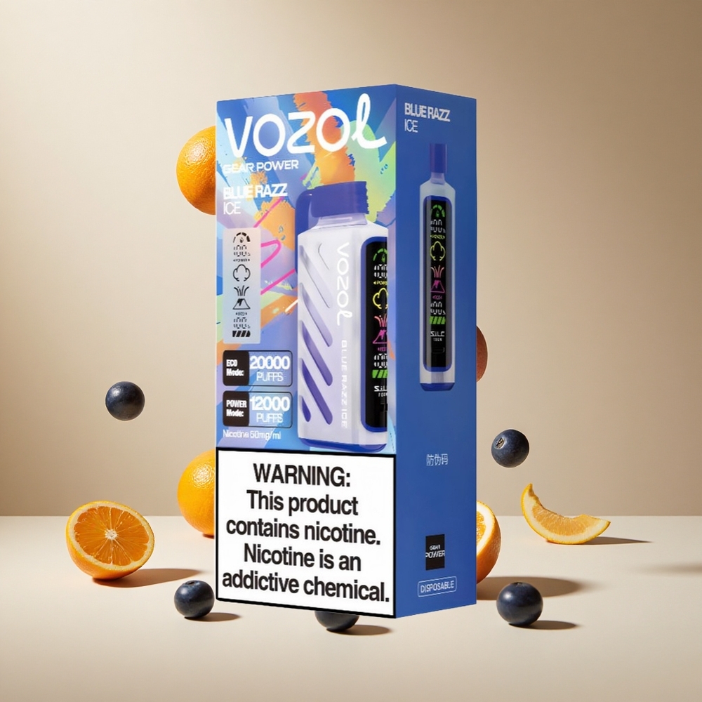 Frambuesa Azul Hielo VOZOL Gear Power 20000 Puffs Pantalla Completa