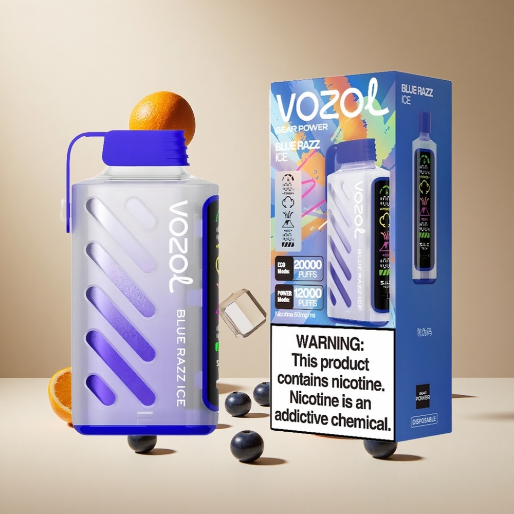 Frambuesa Azul Hielo VOZOL Gear Power 20000 Puffs Pantalla Completa