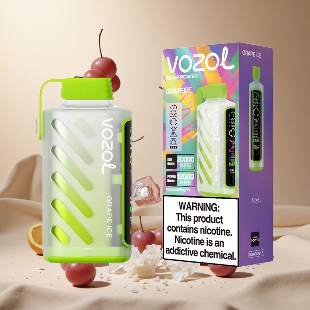 Uva Helada VOZOL Gear Power 20000 Puffs Pantalla Completa