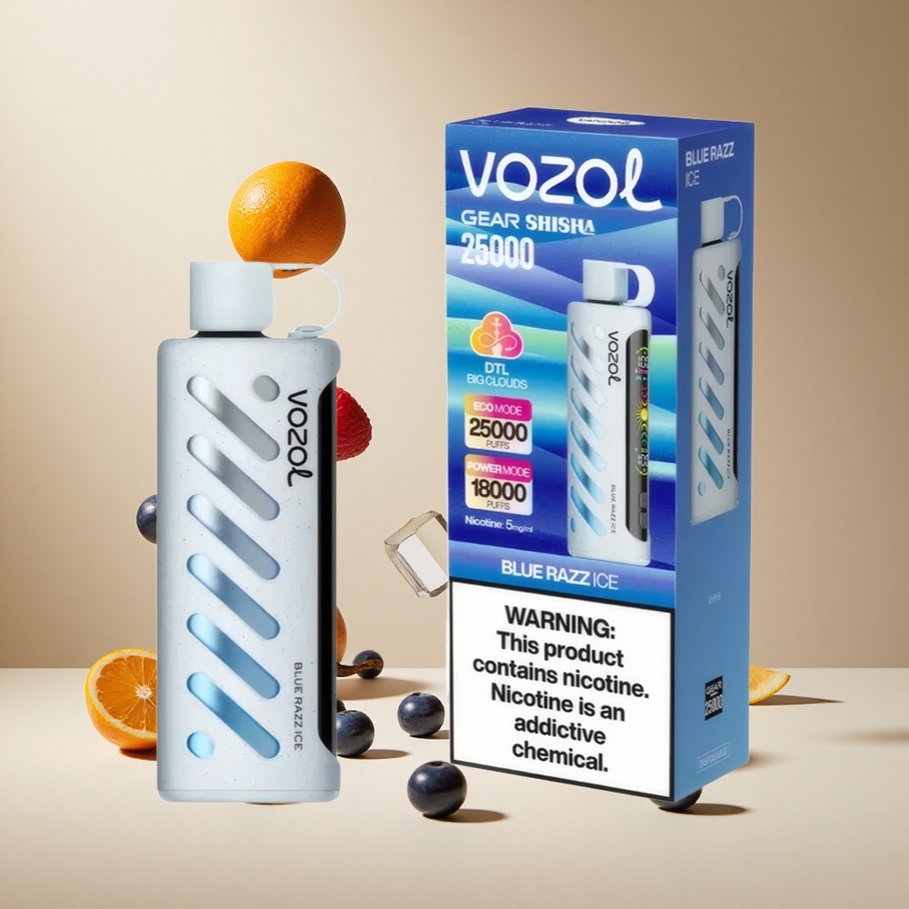 Azul Frambuesa Hielo VOZOL Gear Shisha 25000 Puffs 30 Sabores Deliciosos