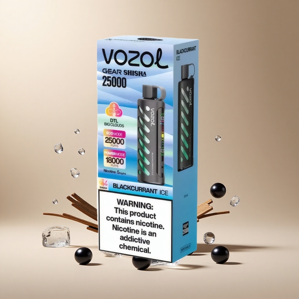 Grosella Negra Hielo VOZOL Gear Shisha 25000 Puffs 5mg/ml Nicotina