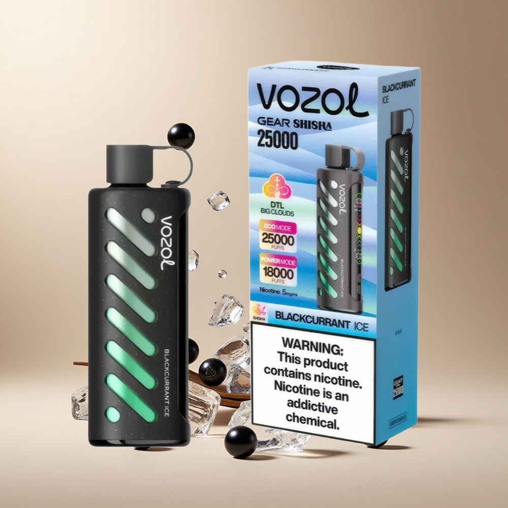 Grosella Negra Hielo VOZOL Gear Shisha 25000 Puffs 5mg/ml Nicotina